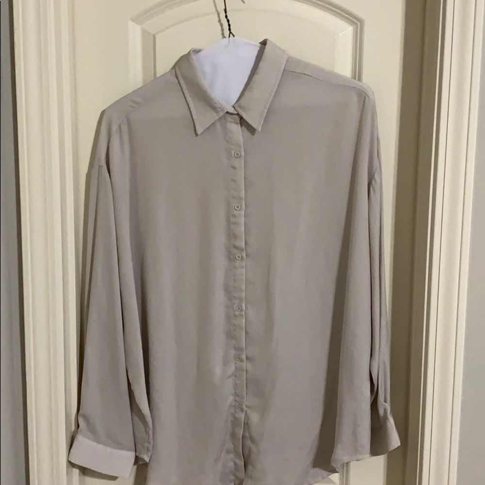 Salt - silver/gray button down shirt